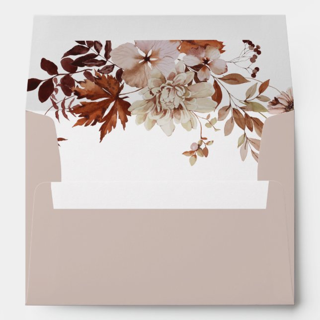 Boho fall elegant wedding envelope (Back (Bottom))