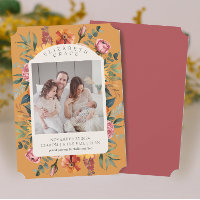 Boho Fall Floral Arch Photo Birth Announcement