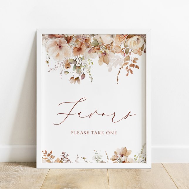Boho Fall Floral  Baby Shower Favours Sign (Creator Uploaded)
