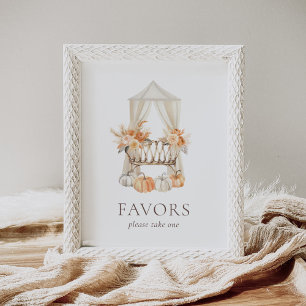 Boho Fall Floral Baby Shower Favours Sign