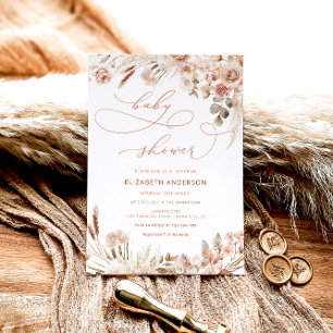 Boho Fall Floral Baby Shower Invitation