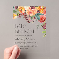 Boho Fall Floral Bouquet Watercolor Baby Brunch