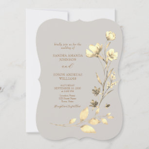 Boho Fall Floral Bracket Wedding Invite