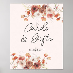 Boho Fall Floral Cards and Gifts Poster