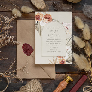 Boho Fall Floral Digital Wedding Invitation