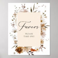 Boho Fall Floral Favours Party Poster