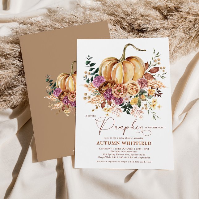 Boho Fall Floral Pumpkin Baby Shower (Creator Uploaded)