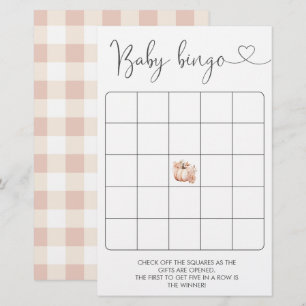 Boho Fall Floral Pumpkin Baby Shower Bingo Game