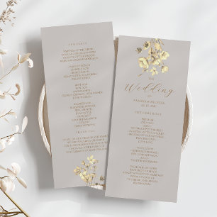 Boho Fall Floral Wedding Ceremony Program Programme