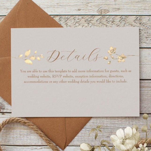 Boho Fall Floral Wedding Details Card (Creator Uploaded)