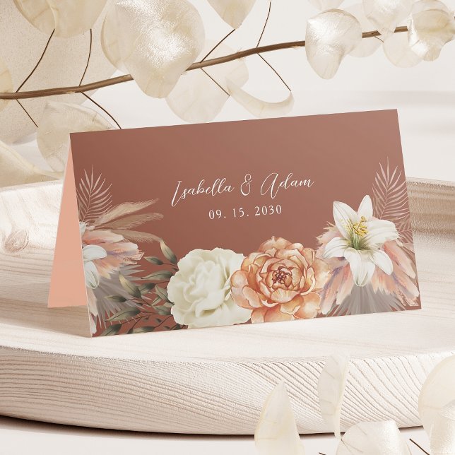 Boho Fall Floral Wedding Place Card (Creator Uploaded)