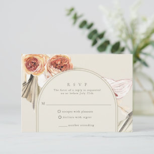 Boho Fall Floral Wedding RSVP Card