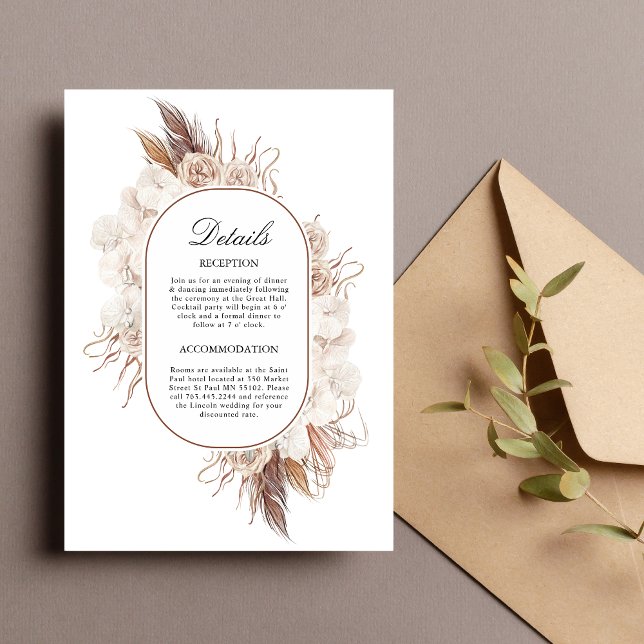 Boho Fall Flowers Wedding Enclosure Card (Creator Uploaded)