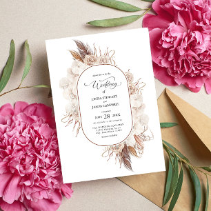 Boho Fall Flowers Wedding Invitation