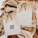 Boho Fall Flowers with QR Code Wedding Invitation<br><div class="desc">A romantic,  modern photo realistic fall wedding invitation with QR Code featuring a neutral dried floral bouquet in wheat,  ochre and rust tones. Click the edit button to customise this design with your details.</div>