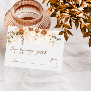 Boho Fall Guess How Many Kisses Bridal Game Card