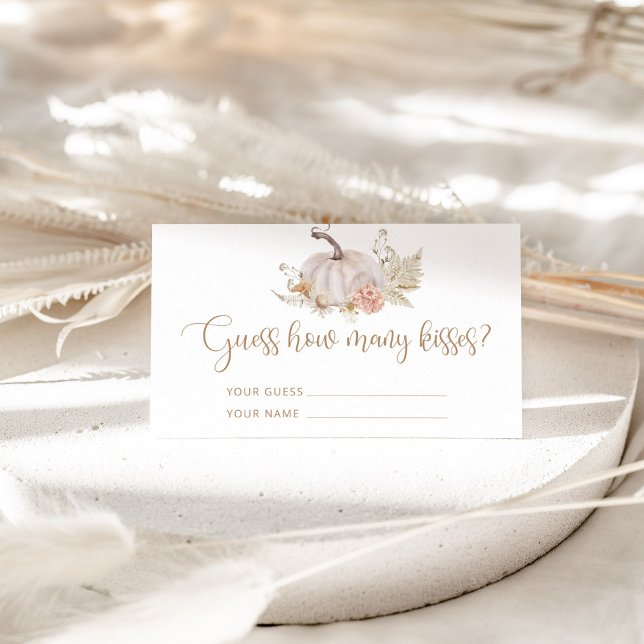 Boho fall guess how many kisses bridal game enclos enclosure card (Creator Uploaded)