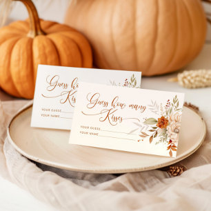 Boho fall guess how many kisses bridal game enclosure card