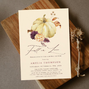 Boho Fall in Love Pumpkin Bridal Shower Invitation