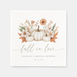 Boho Fall in Love Pumpkin Bridal Shower Napkin