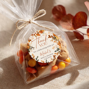 Boho Fall In Love Watercolor Rustic Thank You Classic Round Sticker