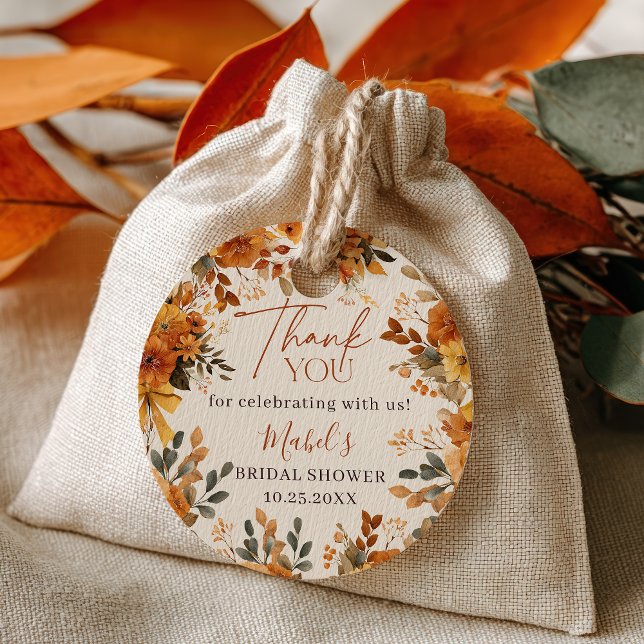 Boho Fall In Love Watercolor Rustic Thank You Favour Tags (Boho Fall In Love Watercolor Rustic Thank You Favor Tags)