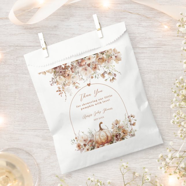 Boho Fall in love Wildflower Baby Shower Favour Bags (Clipped)