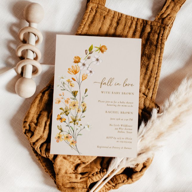 Boho Fall in love Wildflower Baby Shower Invitation (Creator Uploaded)