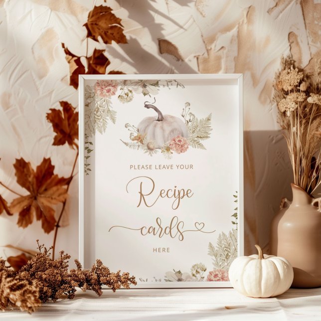 Boho fall leave your recipe card here poster (Creator Uploaded)