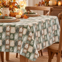 Boho Fall Leaves Sage Earthy Brown Pattern