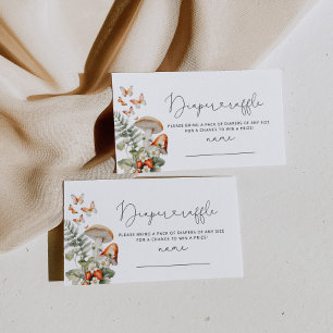 Boho fall little mushroom diaper raffle ticket  enclosure card