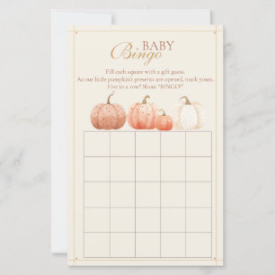 Boho Fall Polka Dot Pumpkins Baby Shower Bingo