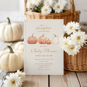 Boho Fall Polka Dot Pumpkins Baby Shower Invitation