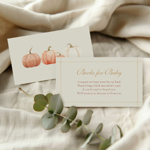 Boho Fall Polka Dot Pumpkins Books for Baby Enclosure Card