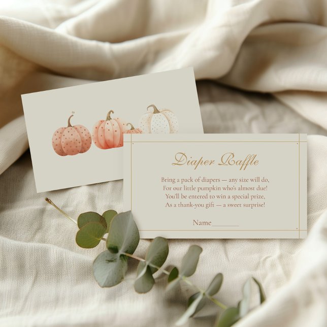 Boho Fall Polka Dot Pumpkins Diaper Raffle Enclosure Card (Creator Uploaded)