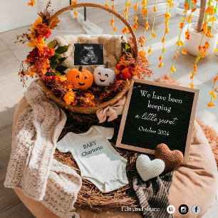 Boho Fall Pregnancy Announcement Digital
