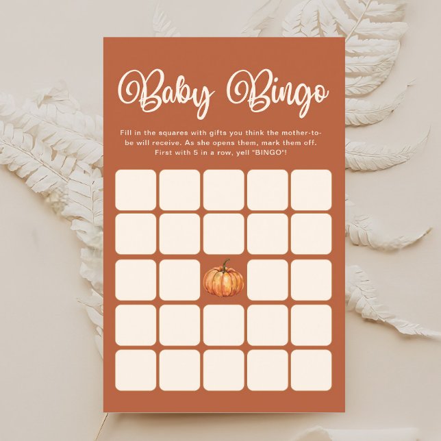 Boho Fall Pumpkin Baby Shower Bingo Game (Creator Uploaded)