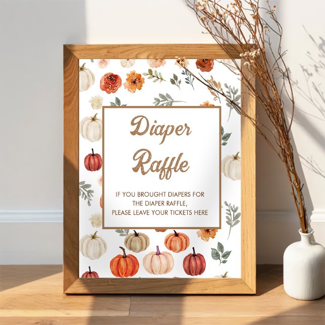 Boho Fall Pumpkin Baby Shower Diaper Raffle Poster (Creator Uploaded)