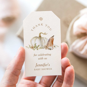 Boho Fall Pumpkin Baby Shower Thank you Gift Tags