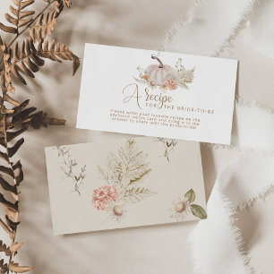 Boho fall pumpkin bridal recipe card insert