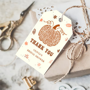 Boho Fall Pumpkin Bridal Shower Favor Thank You Gift Tags