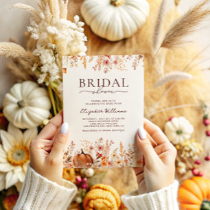 Boho Fall Pumpkin Bridal Shower Invitation