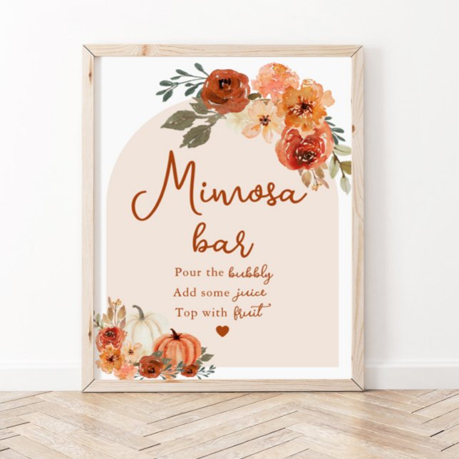 Boho Fall Pumpkin Bridal Shower Mimosa Bar Sign (Creator Uploaded)