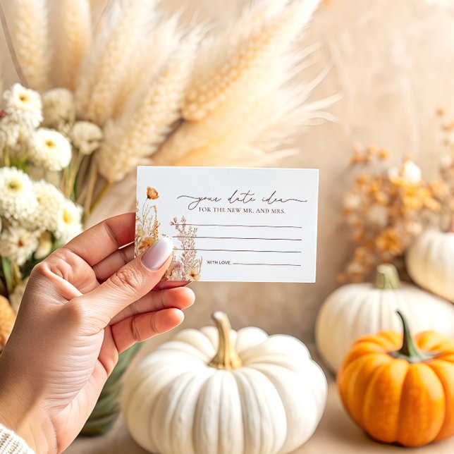 Boho Fall Pumpkin Date Night Ideas Enclosure Card (Creator Uploaded)