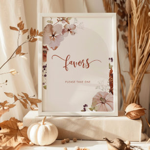 Boho fall pumpkin Favors please take  Poster