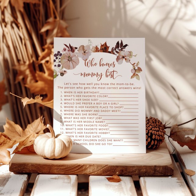 Boho fall pumpkin floral Who knows mummy best (Creator Uploaded)