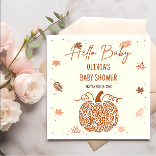 Boho Fall Pumpkin Gender Neutral Baby Shower Napkin
