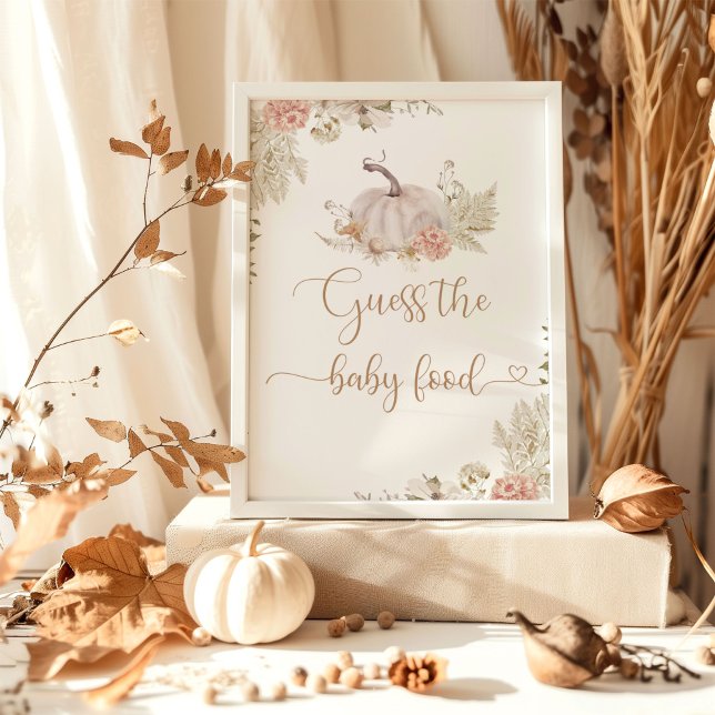 Boho Fall pumpkin guess the baby food Poster (Creator Uploaded)