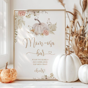 Boho fall pumpkin mum-osa bar  poster