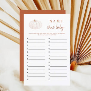 Boho Fall Pumpkin Name That Baby Shower Game